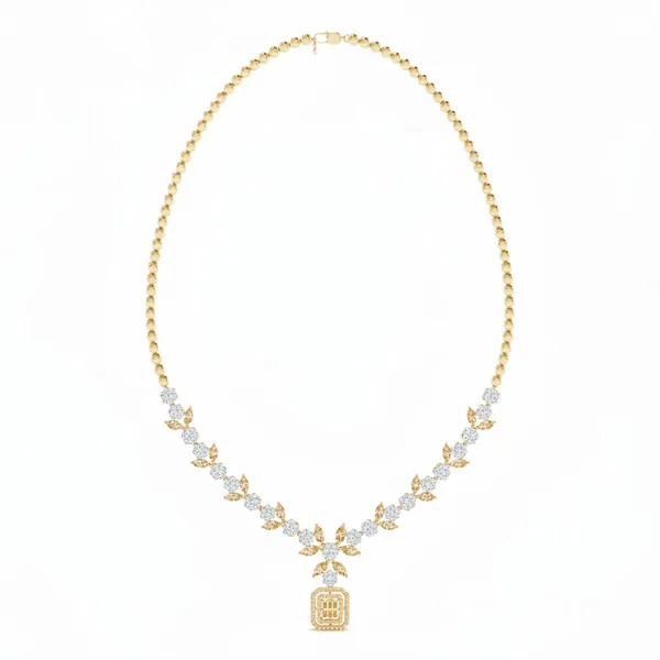 Sleek Festoon Diamond Necklace - Laboratory-Grown Diamond Necklace