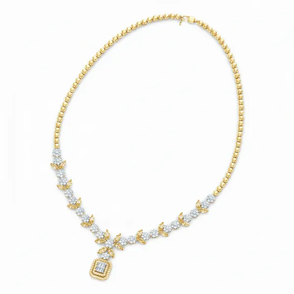 Sleek Festoon Diamond Necklace - View 2