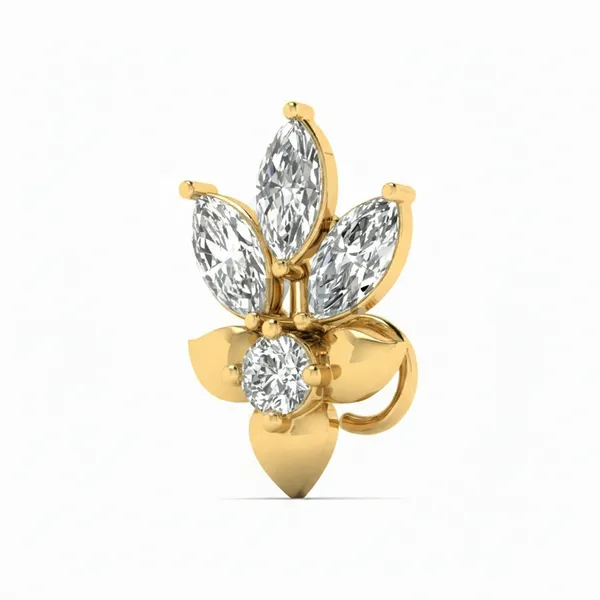 Ornate Stud Diamond Nosepin - View 2