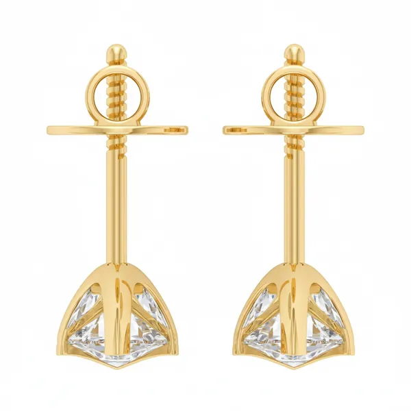 Lucente Peacock Solitaire Studs - View 4