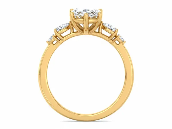 Glittering Swirl Diamond Ring - View 3