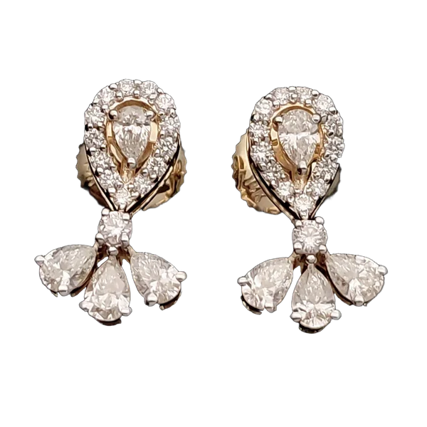 Graceful Lattice Diamond Earrings - View 2