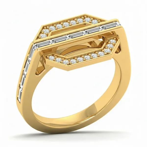 Gleaming Crown Diamond Ring - Laboratory-Grown Diamond Ladies Ring