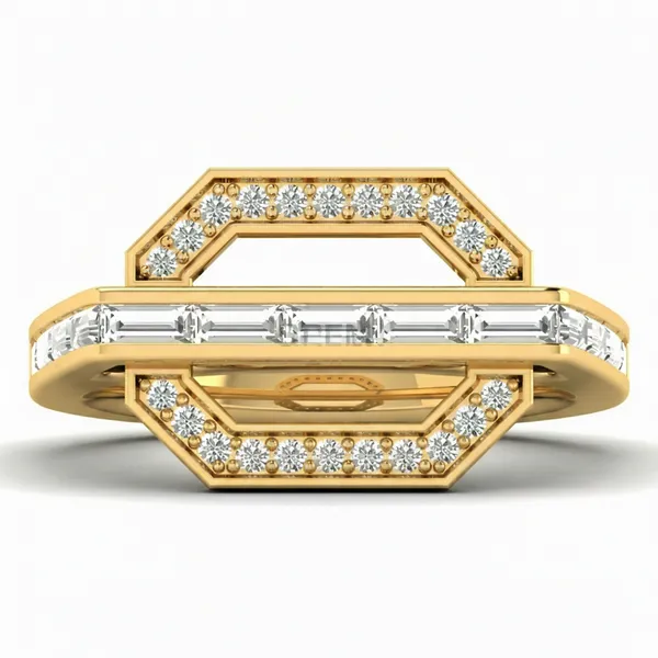 Gleaming Crown Diamond Ring - View 2