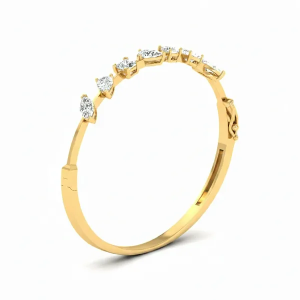 Lustrous Moonbeam Diamond Bangle - View 2
