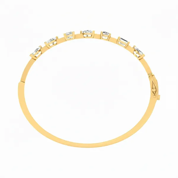 Lustrous Moonbeam Diamond Bangle - View 3