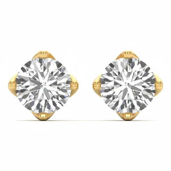 Fantasia Dome Solo Stone Earrings - Laboratory-Grown Diamond Earrings