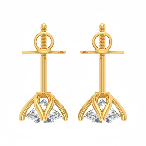 Fantasia Dome Solo Stone Earrings - View 4