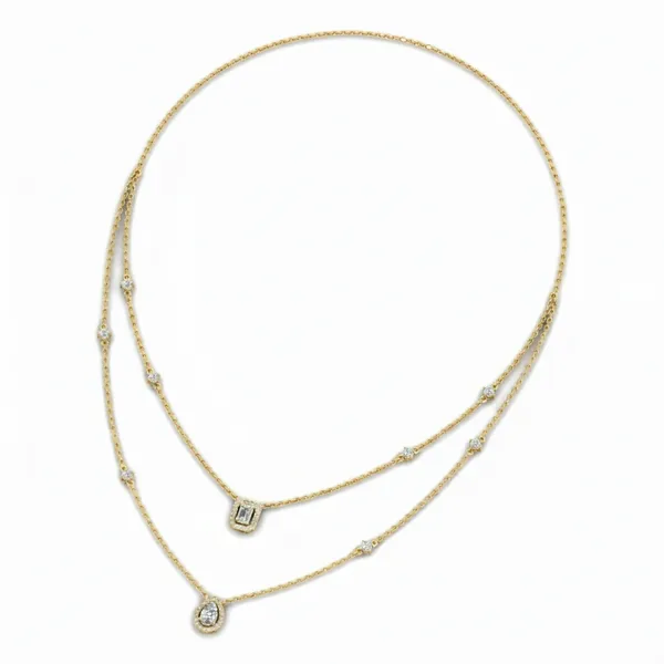 Statuesque Filigree Diamond Necklace - View 3