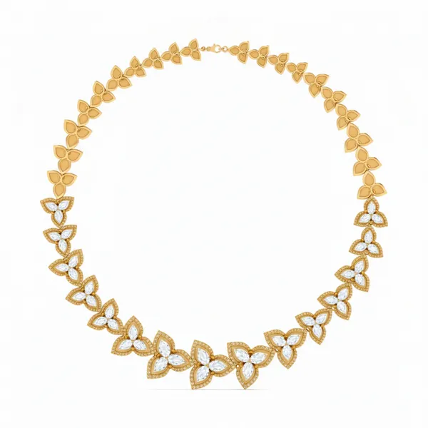 Ornate Festoon Diamond Necklace - Laboratory-Grown Diamond Necklace