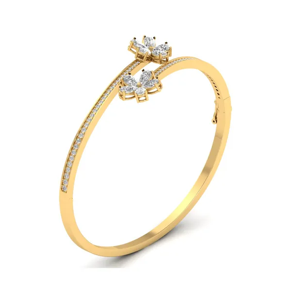 Dreamy Ribbon Diamond Bangle - View 2