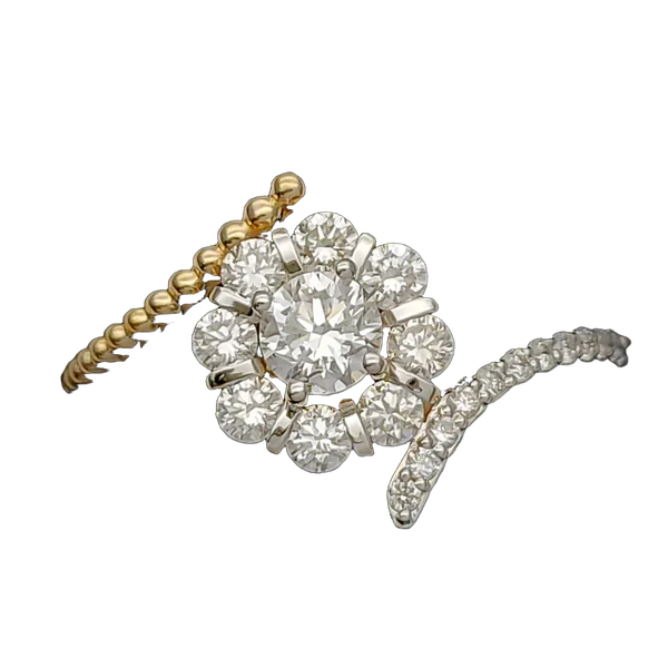 Delicate Crest Diamond Ladies Ring - View 2