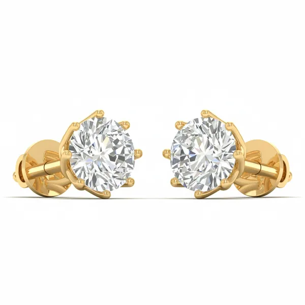 Heliana Fringe Solitaire Earrings - View 2