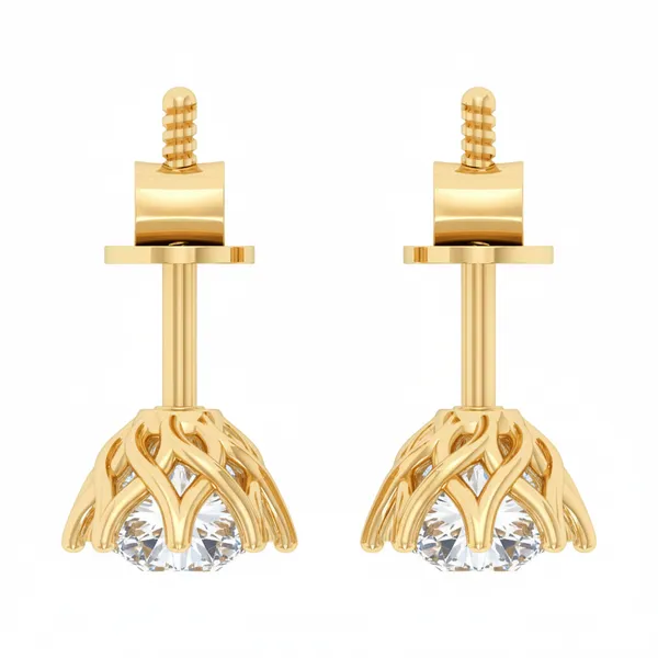 Heliana Fringe Solitaire Earrings - View 4