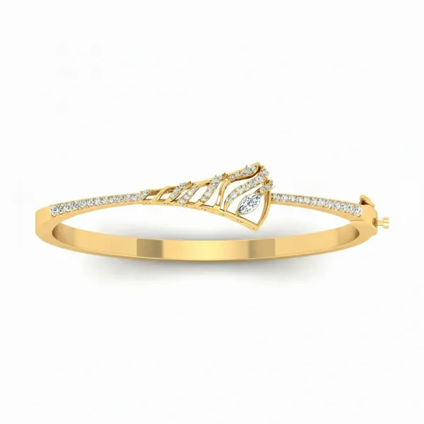 Captivating Diamond-Line Diamond Bangle - Laboratory-Grown Diamond Bangle