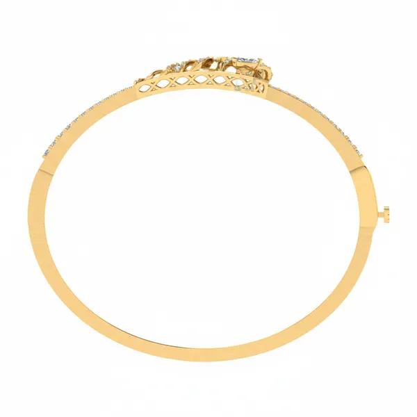 Captivating Diamond-Line Diamond Bangle - View 3