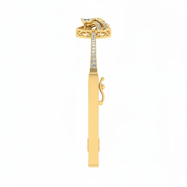 Captivating Diamond-Line Diamond Bangle - View 4