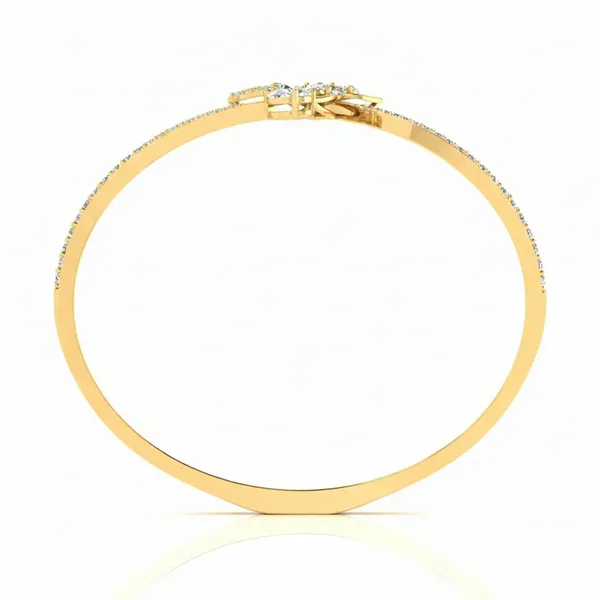 Delicate Accent Diamond Bangle - View 3