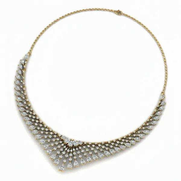 Bold Drop Diamond Necklace - View 3