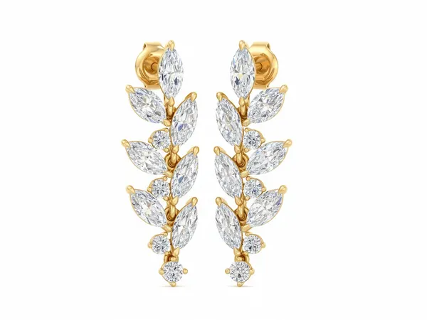 The Golconda Teardrop Cluster Earrings - Laboratory-Grown Diamond Earrings