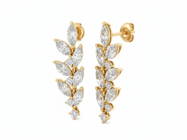 The Golconda Teardrop Cluster Earrings - View 2