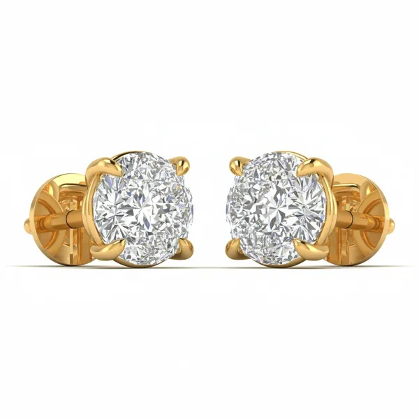 The Tessara Lattice Single Diamond Studs - View 2