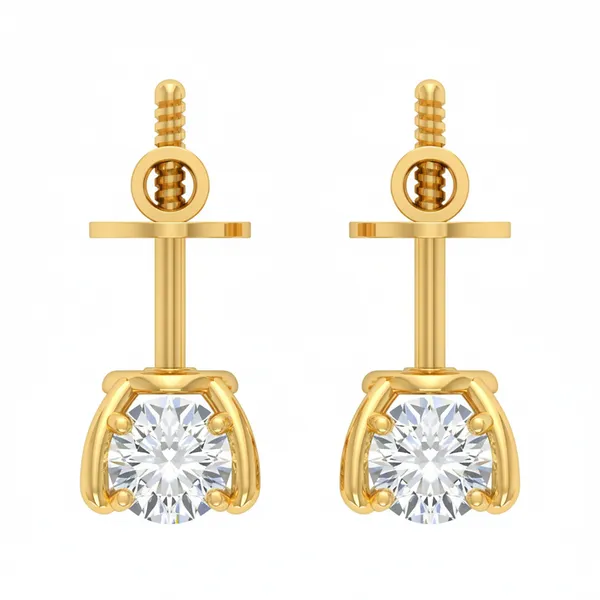 The Tessara Lattice Single Diamond Studs - View 4