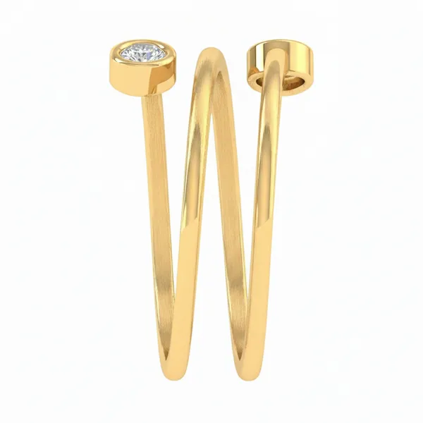 Golden Vintage Diamond Ring - View 4