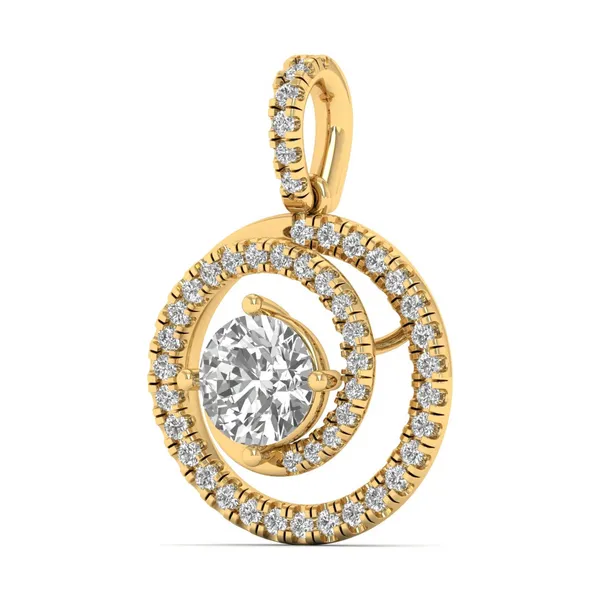 Statuesque Vintage Diamond Pendant - View 2