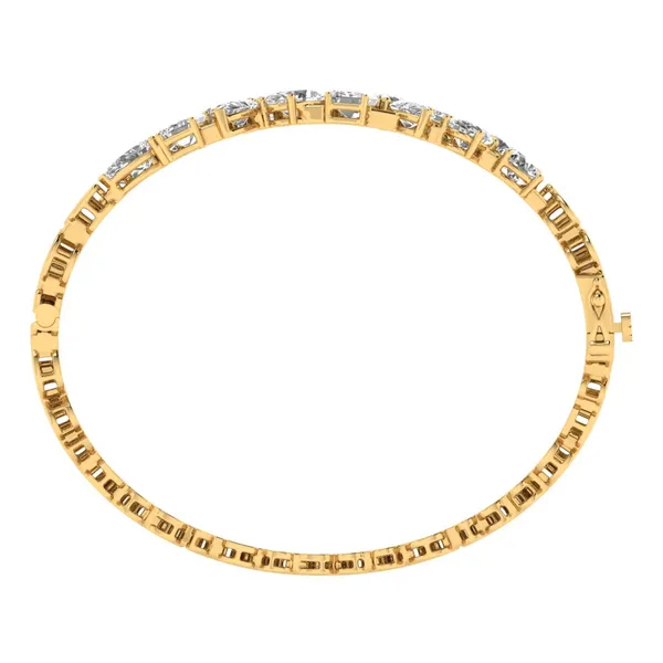 Sculptural Hinged Diamond Bangle - View 3
