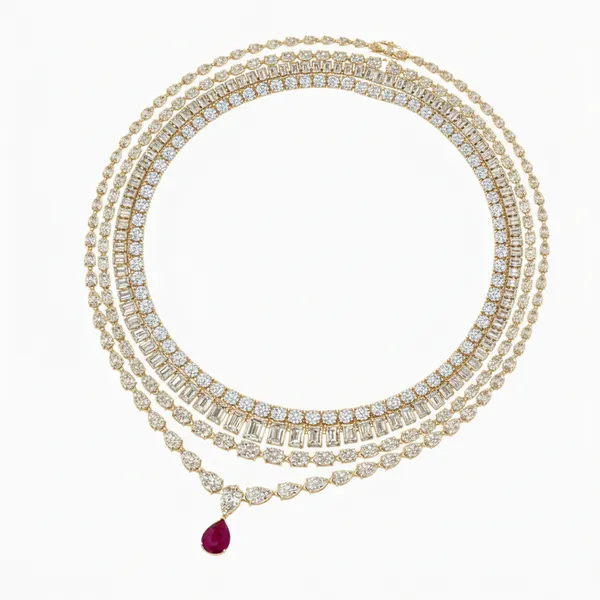 Captivating Fringe Diamond Necklace - View 3