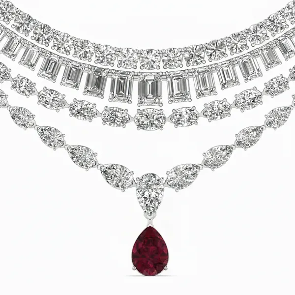 Captivating Fringe Diamond Necklace - View 4