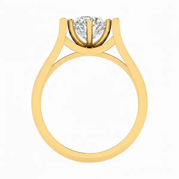 Sculptural Accent Diamond Ring - View 3