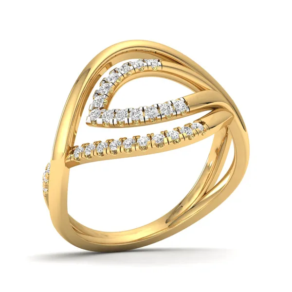 Glittering Dome Diamond Ring - Laboratory-Grown Diamond Ladies Ring