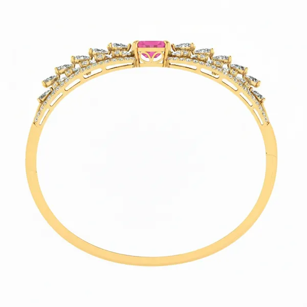 Pristine Floral Diamond Bangle - View 7