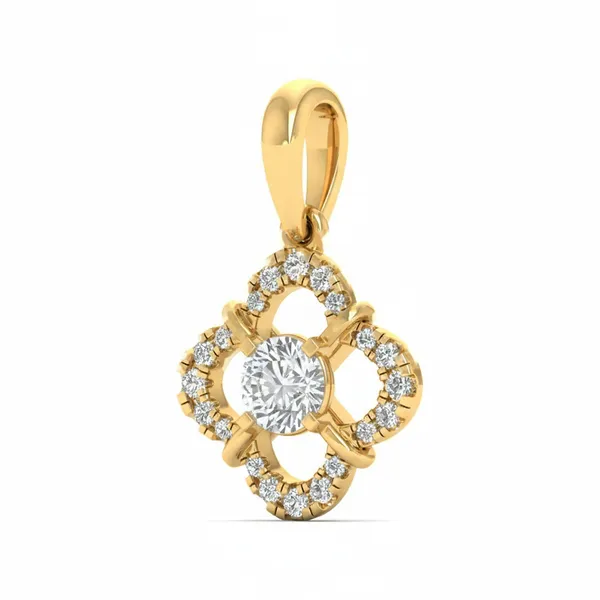 Vivid Ornate Diamond Pendant - View 2