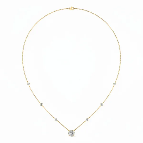 Pristine Diamond-Line Diamond Necklace - Laboratory-Grown Diamond Necklace