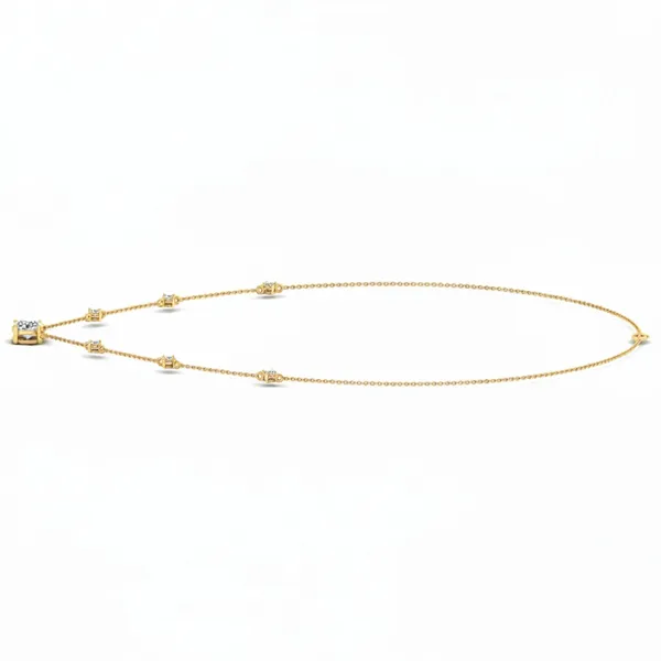 Pristine Diamond-Line Diamond Necklace - View 2