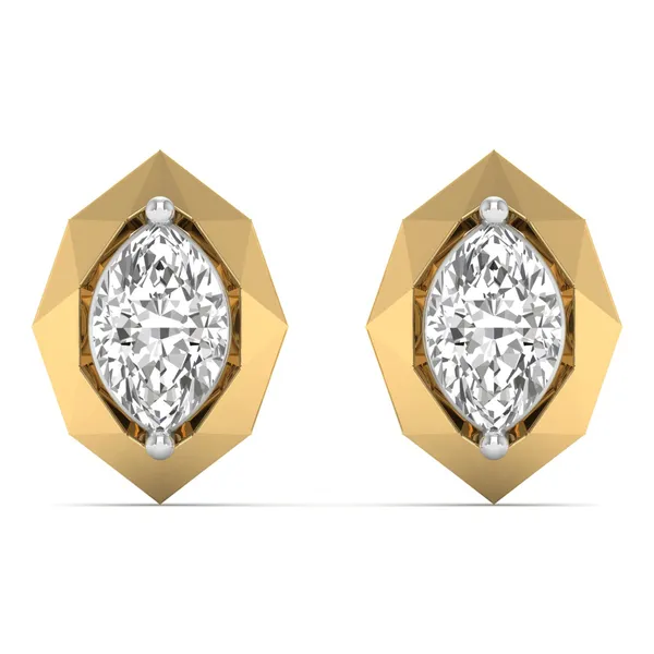 Giardino Lattice Solitaire Earrings - Laboratory-Grown Diamond Earrings