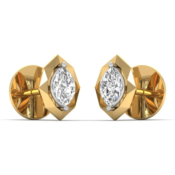 Giardino Lattice Solitaire Earrings - View 2