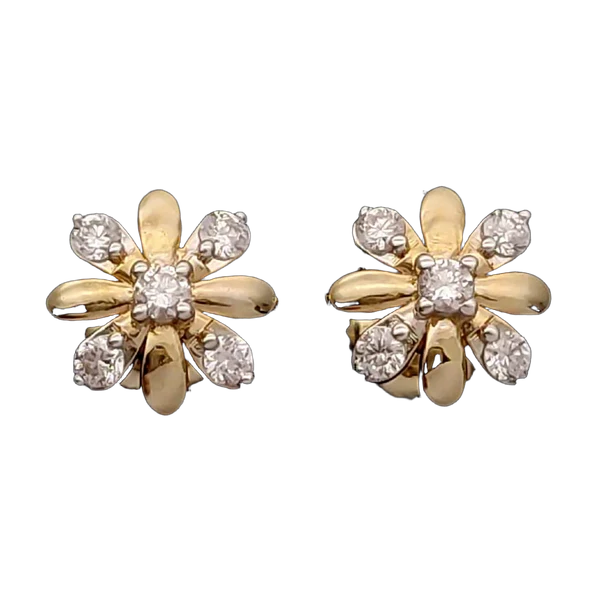 Delicate Crest Diamond Earrings - Laboratory-Grown Diamond Earrings