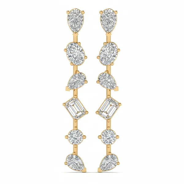 The Citrine Plume Cluster Earrings - Laboratory-Grown Diamond Drop Earrings