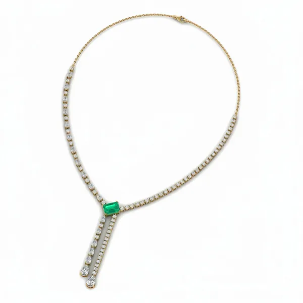 Resplendent Drop Diamond Necklace - View 3