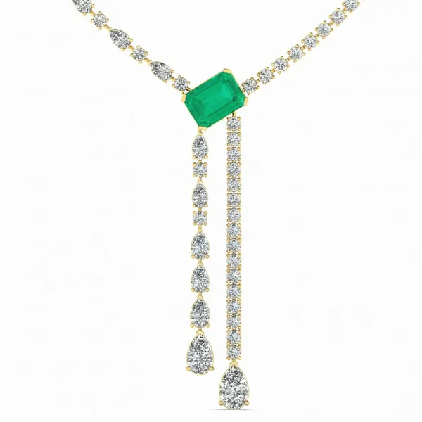 Resplendent Drop Diamond Necklace - View 4