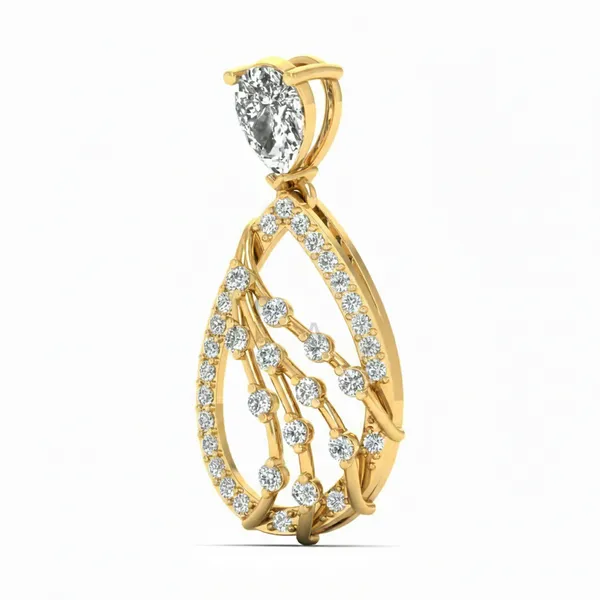 Sculptural Wrapped Diamond Pendant - View 2