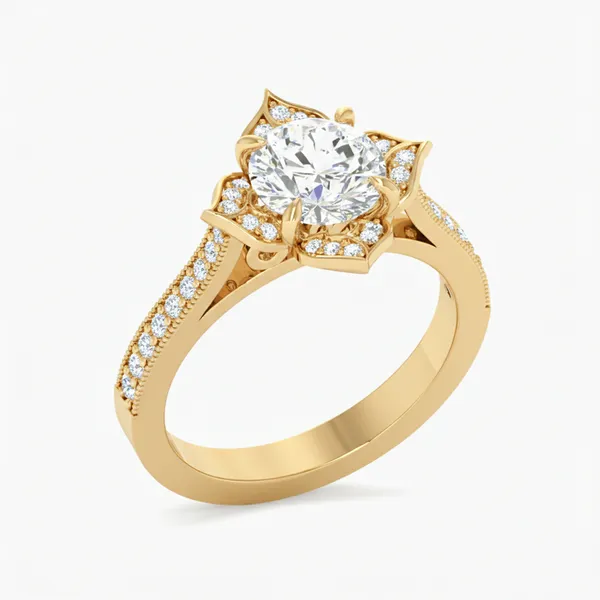 Mesmerizing Art Deco Diamond Ring - Laboratory-Grown Diamond Ladies Ring