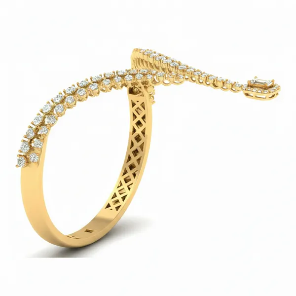 Ethereal Ornate Diamond Bangle - View 2