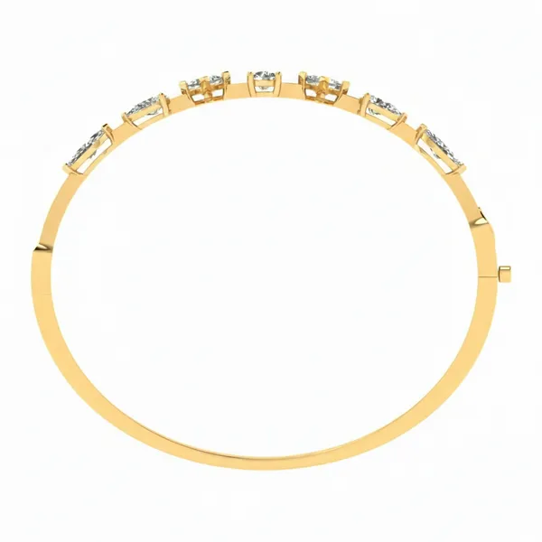 Sophisticated Golden Hour Diamond Bangle - View 3