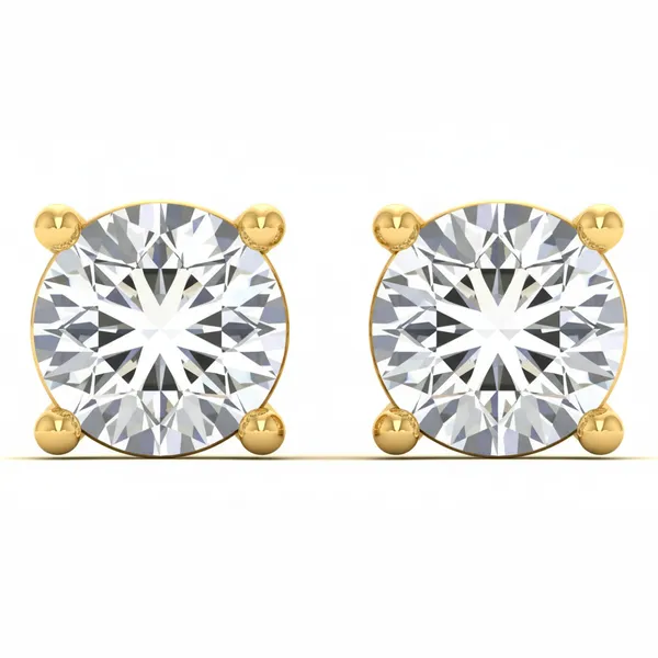The Bellezza Lotus Solitaire Studs - Laboratory-Grown Diamond Earrings