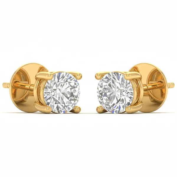 The Bellezza Lotus Solitaire Studs - View 2
